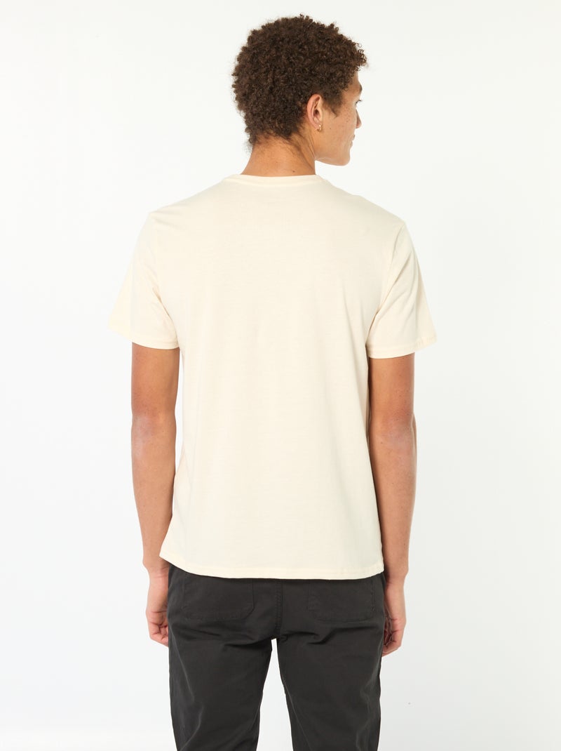 Camiseta estampada de algodón lisa Blanco - Kiabi