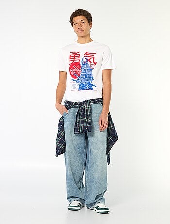 Camiseta estampada de algodón lisa