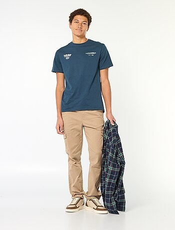 Camiseta estampada de algodón lisa