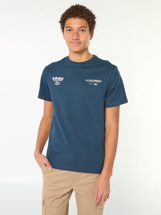 Camiseta estampada de algodón liso