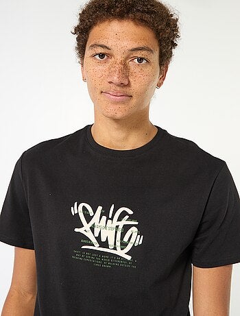 Camiseta estampada de algodón lisa