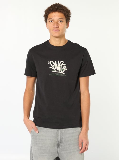 Camiseta estampada de algodón liso - Kiabi