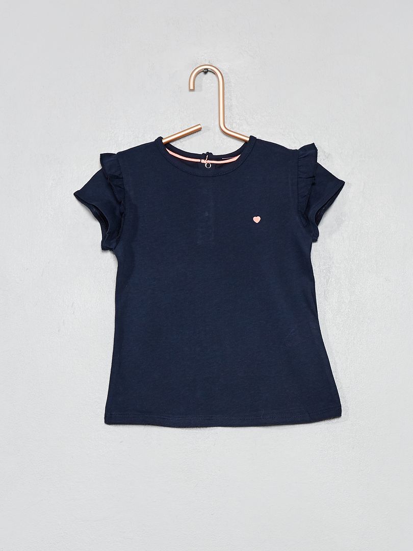 Camiseta estampada de algodón orgánico azul - Kiabi