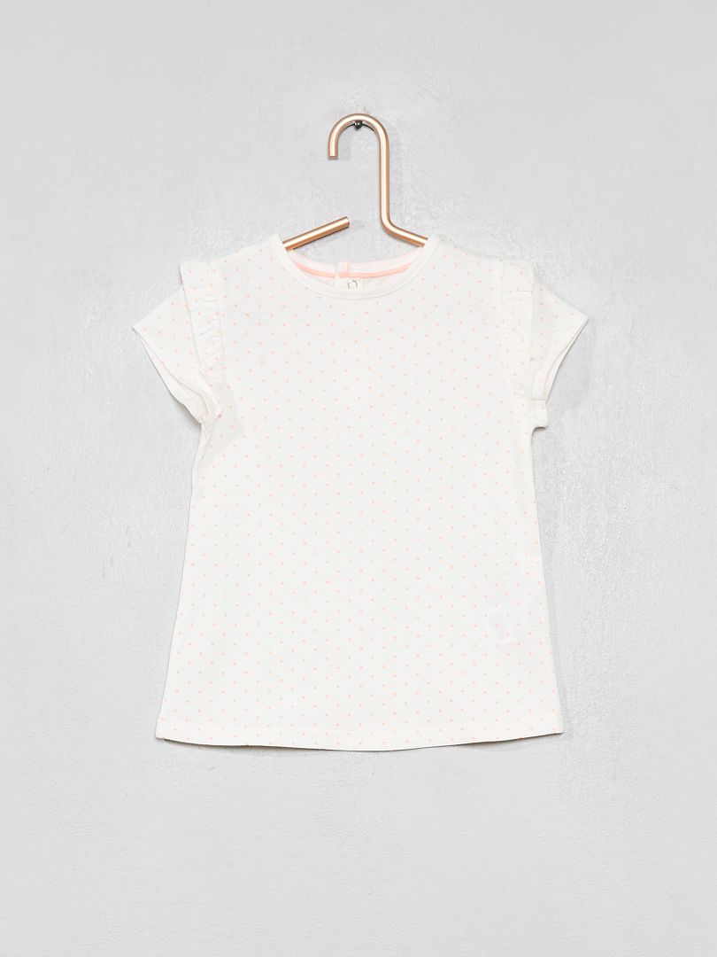 Camiseta estampada de algodón orgánico BLANCO - Kiabi