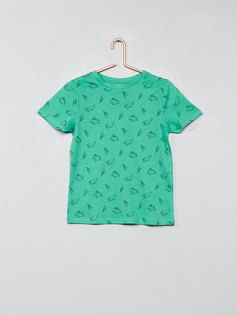 Camiseta estampada de algodón orgánico VERDE - Kiabi