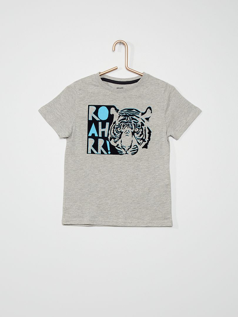 Camiseta estampada de algodón puro GRIS - Kiabi
