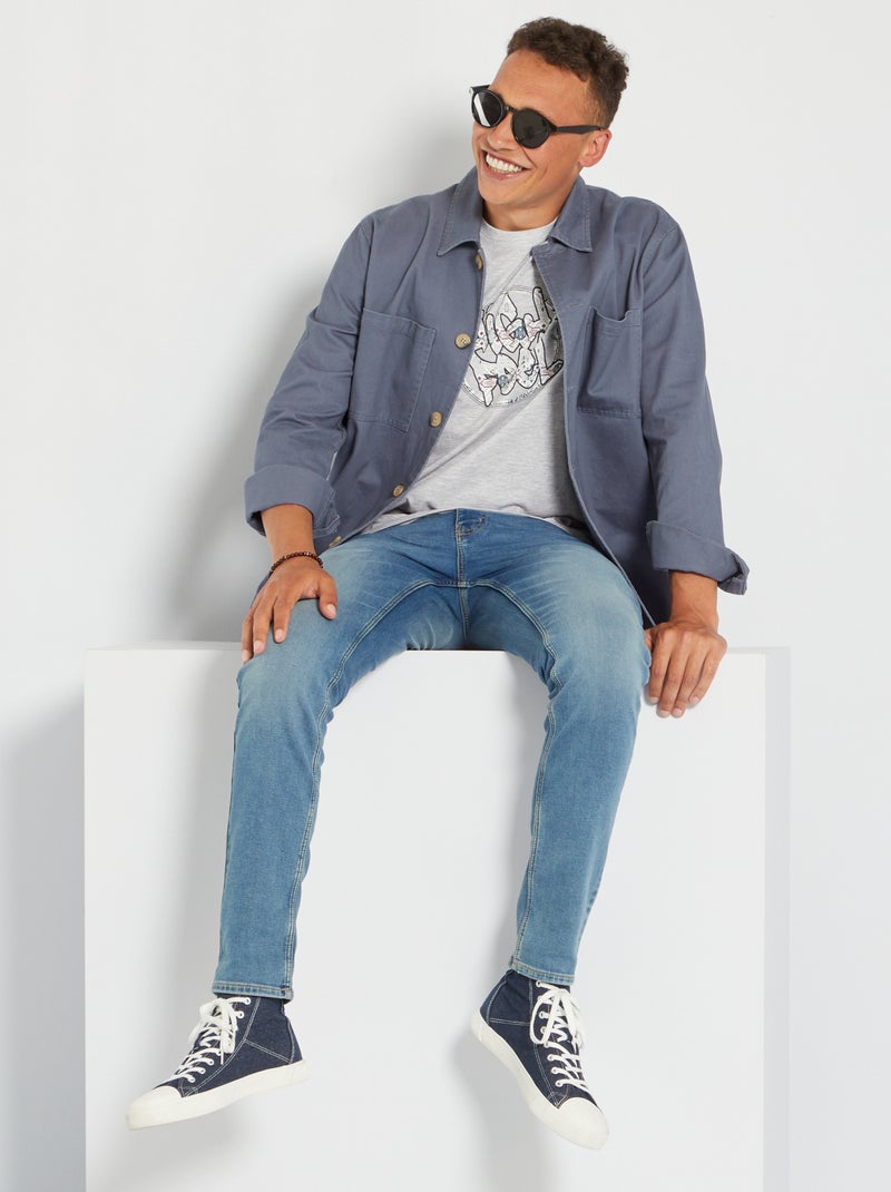Camiseta estampada de algodón puro GRIS - Kiabi