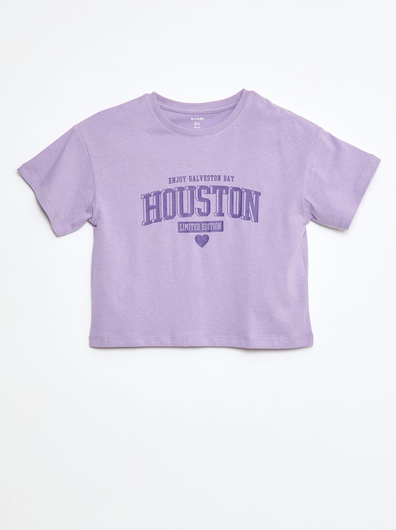 Camiseta estampada de algodón Purpura - Kiabi