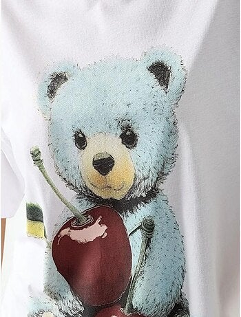 Camiseta estampada de cuello redondo de gran tamaño hiccup