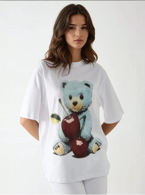 Camiseta estampada de cuello redondo de gran tamaño hiccup - Kiabi