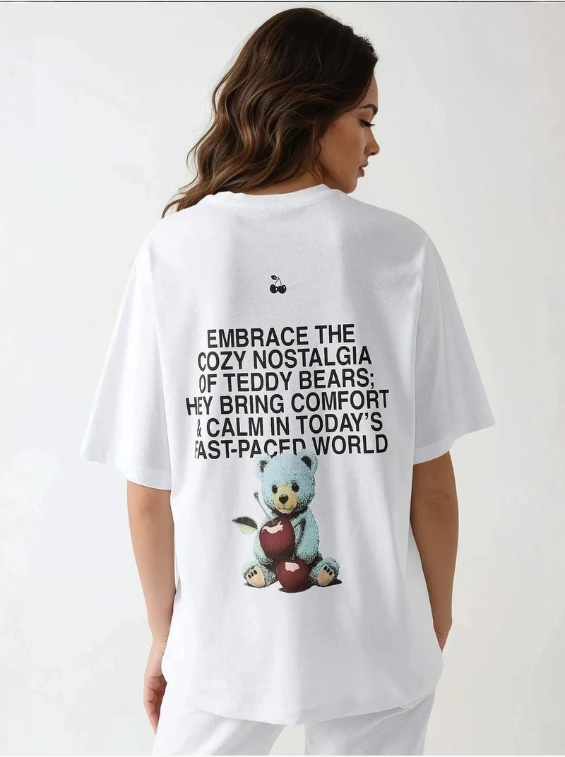 Camiseta estampada de cuello redondo de gran tamaño hiccup Blanco - Kiabi
