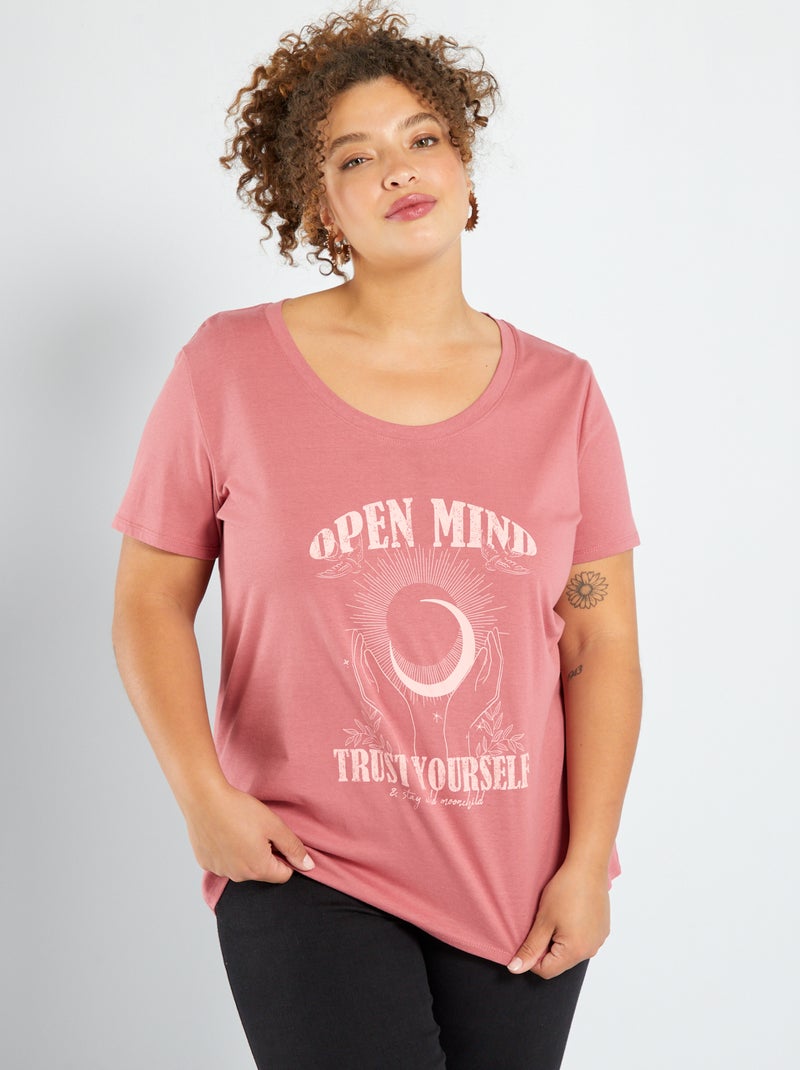 Camiseta estampada de cuello redondo ROSA - Kiabi