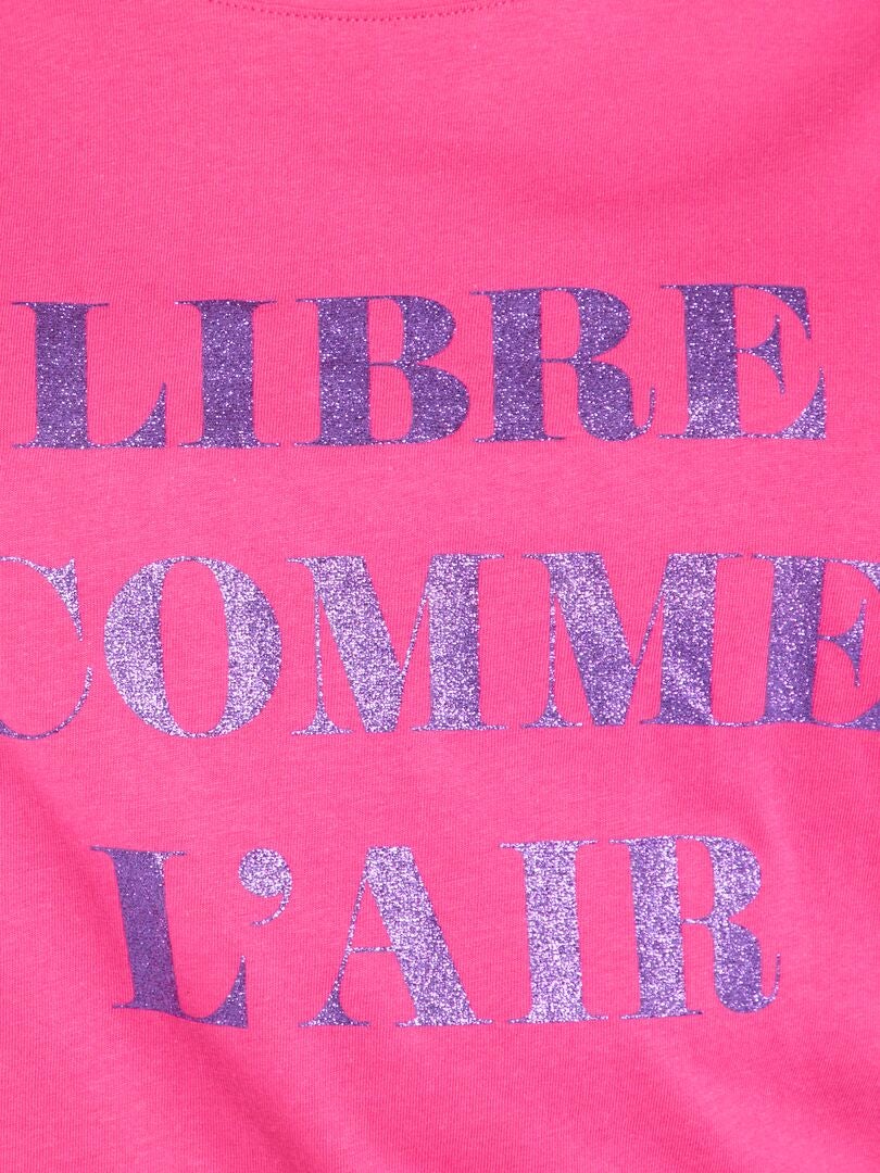 Camiseta estampada de cuello redondo ROSA - Kiabi