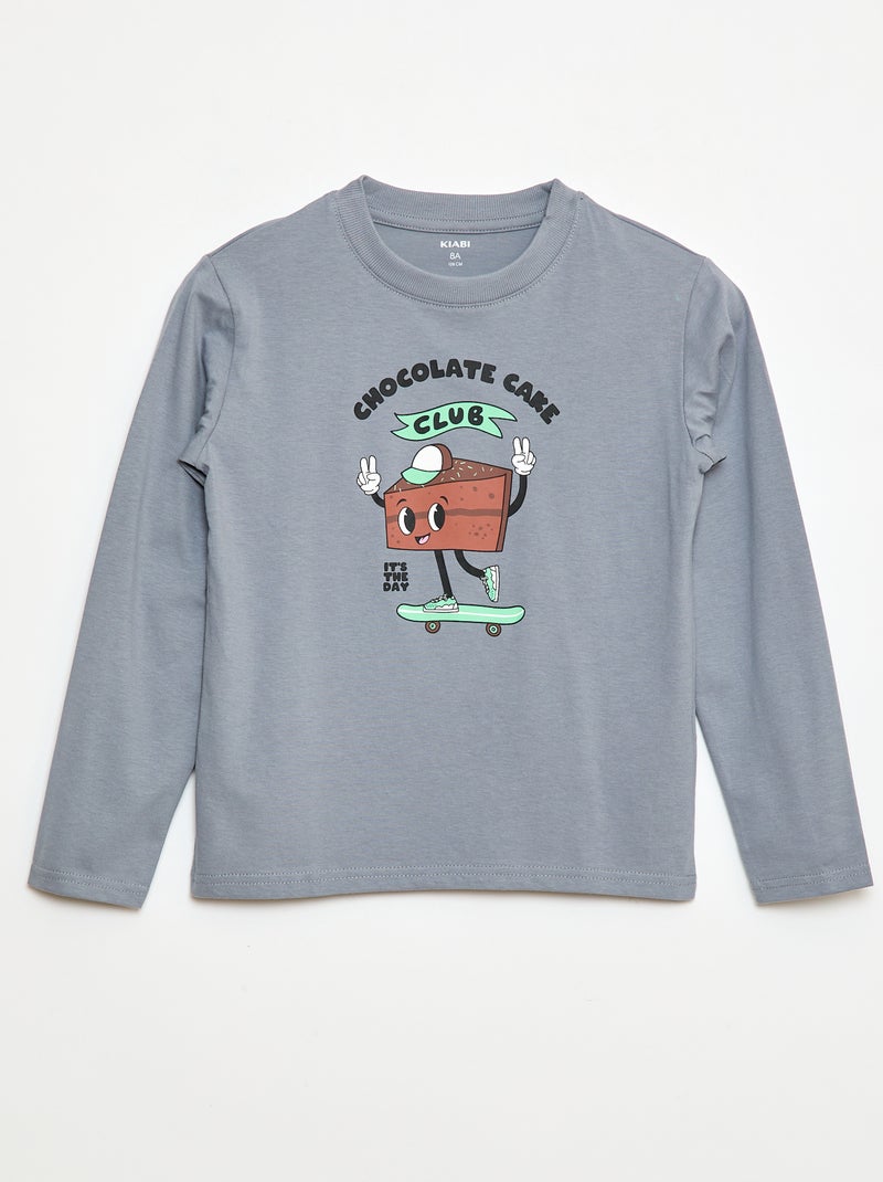 Camiseta estampada de cumpleaños Gris - Kiabi