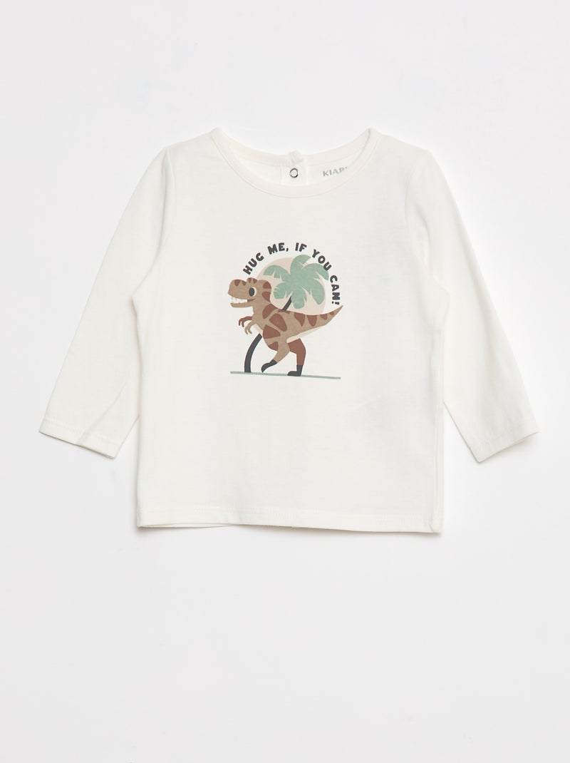 Camiseta estampada de dinosaurio Blanco - Kiabi