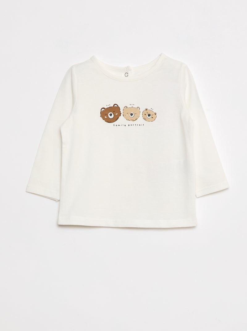 Camiseta estampada de dinosaurio Blanco - Kiabi