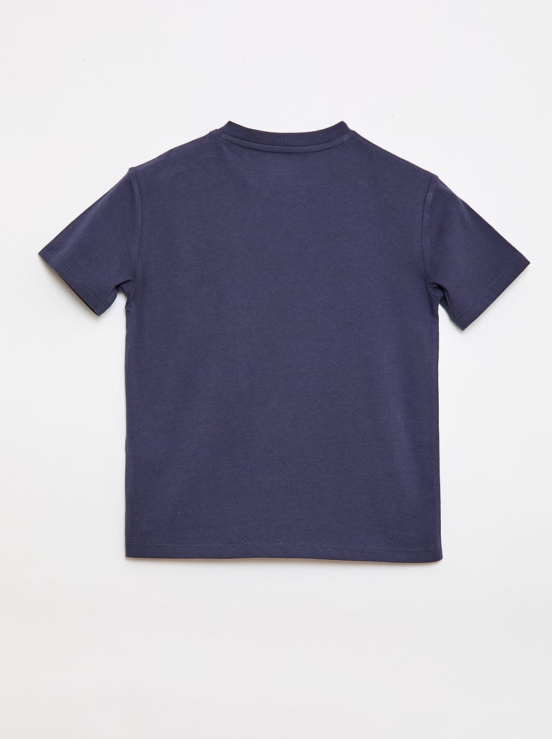 Camiseta estampada de manga corta - Colección fácil de poner Azul - Kiabi
