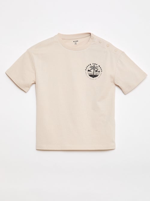Camiseta estampada de manga corta - Colección fácil de poner - Kiabi