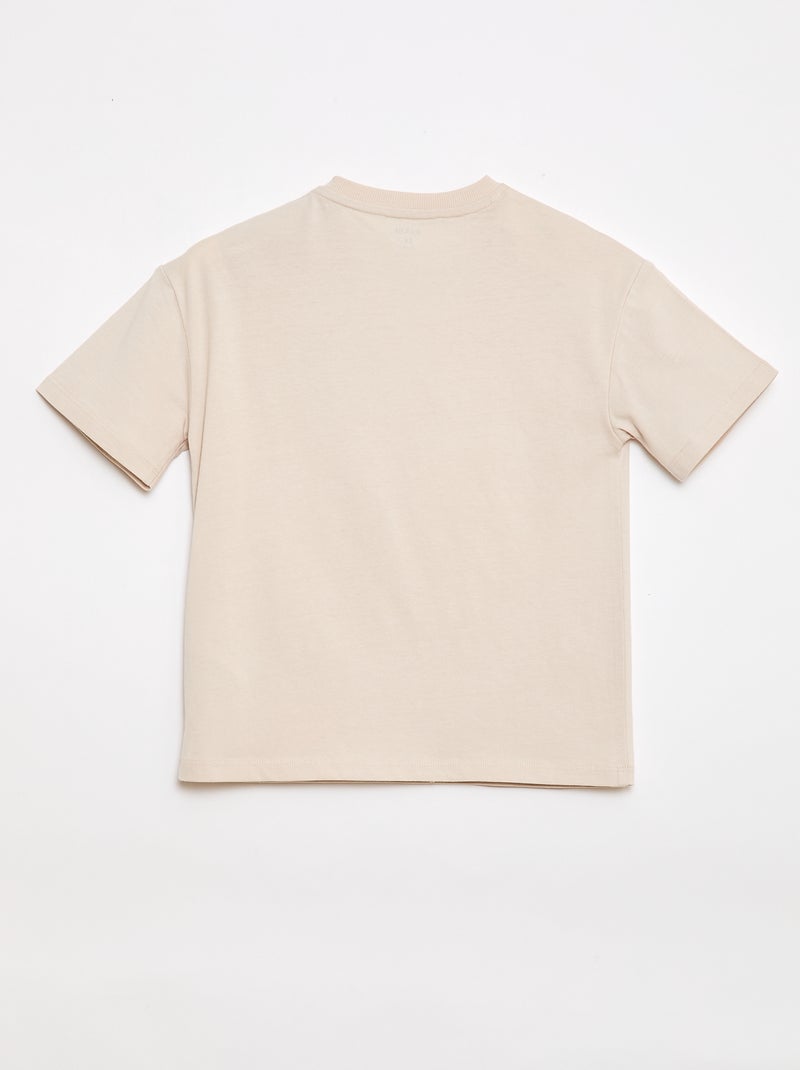 Camiseta estampada de manga corta - Colección fácil de poner Beige - Kiabi