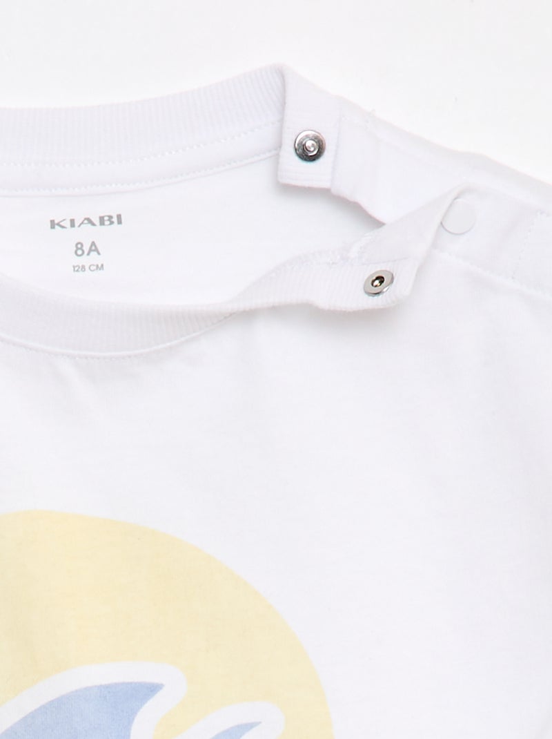 Camiseta estampada de manga corta - Colección fácil de poner Blanco - Kiabi