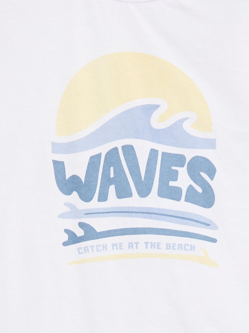 Camiseta estampada de manga corta - Colección fácil de poner Blanco - Kiabi