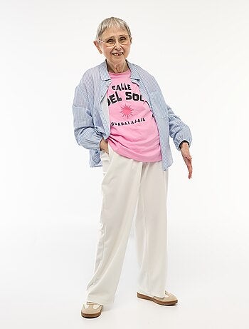 Camiseta estampada de manga corta - Fácil de Poner