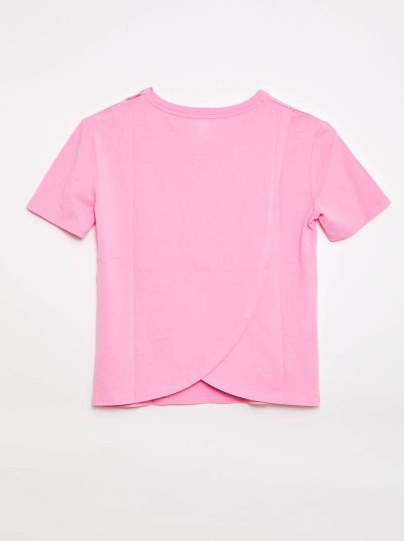 Camiseta estampada de manga corta - colección fácil de poner Rosa - Kiabi