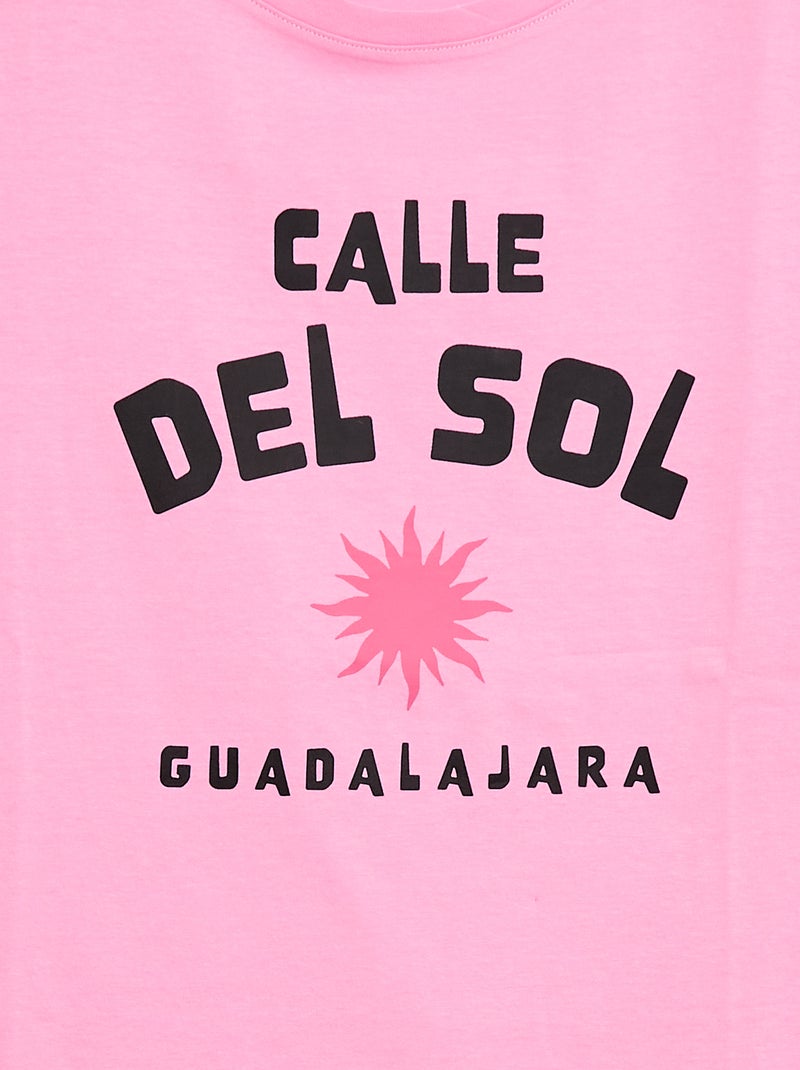 Camiseta estampada de manga corta - colección fácil de poner Rosa - Kiabi
