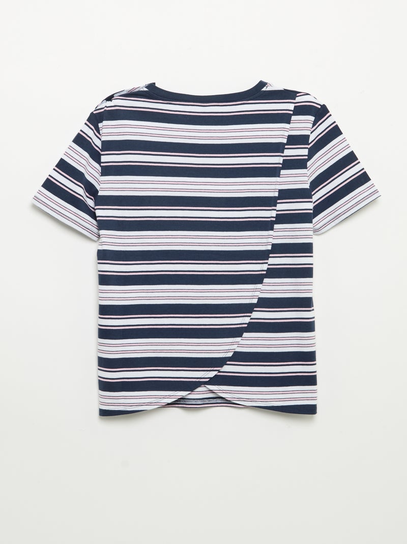 Camiseta estampada de manga corta - Fácil de poner Azul - Kiabi
