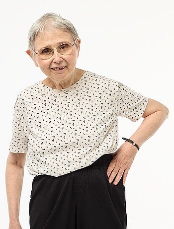 Camiseta estampada de manga corta - Fácil de Poner