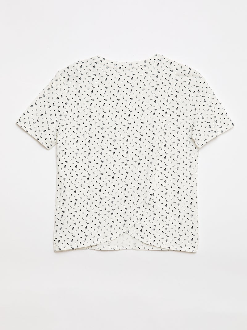 Camiseta estampada de manga corta - Fácil de Poner Blanco - Kiabi