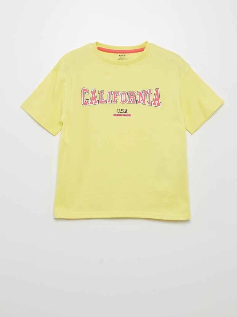 Camiseta estampada de manga corta AMARILLO - Kiabi
