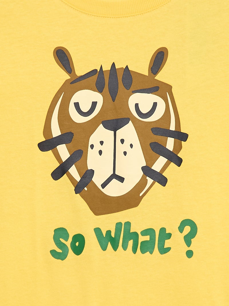 Camiseta estampada de manga corta Amarillo - Kiabi