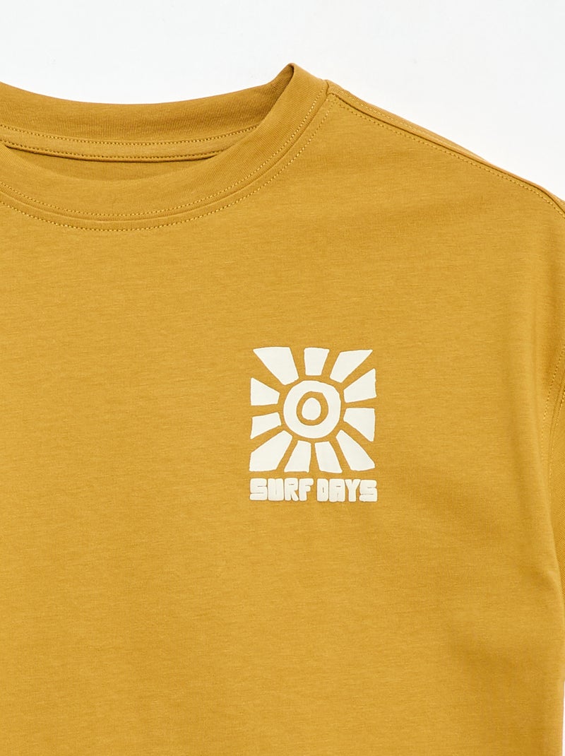 Camiseta estampada de manga corta Amarillo - Kiabi