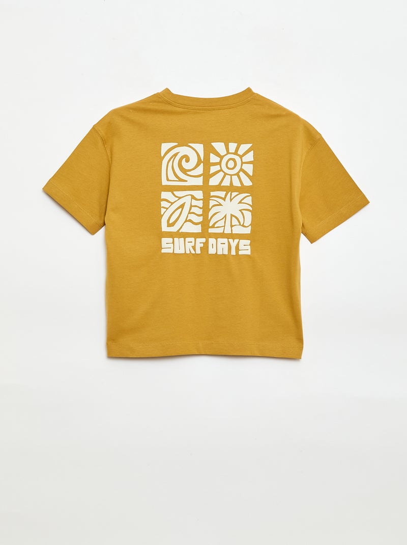 Camiseta estampada de manga corta Amarillo - Kiabi
