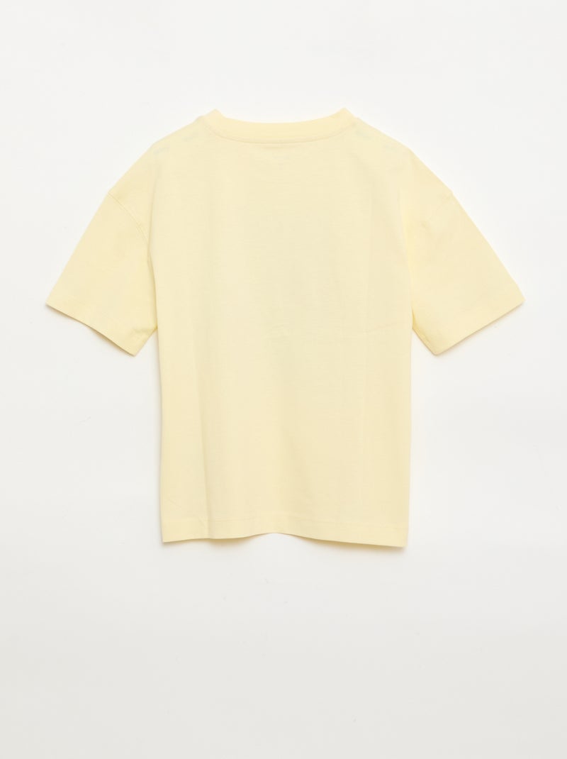 Camiseta estampada de manga corta Amarillo - Kiabi