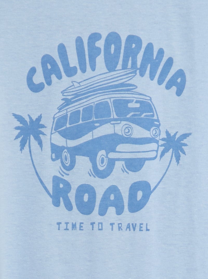 Camiseta estampada de manga corta AZUL - Kiabi