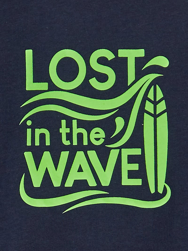 Camiseta estampada de manga corta AZUL - Kiabi