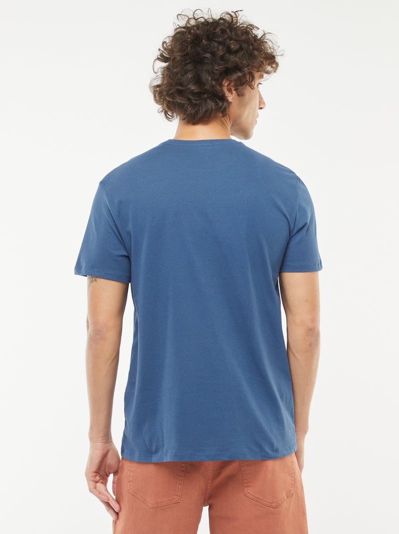 Camiseta estampada de manga corta Azul - Kiabi