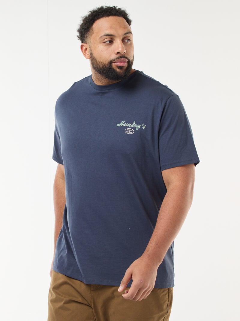 Camiseta estampada de manga corta - Azul - Tallas grandes - Hombre - 10 ...