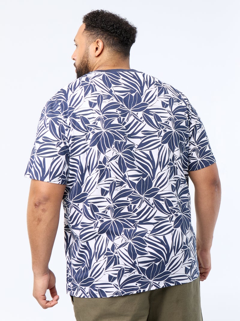 Camiseta estampada de manga corta Azul - Kiabi