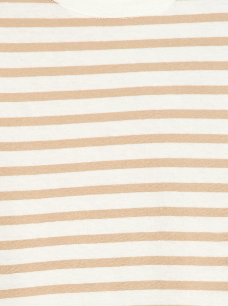 Camiseta estampada de manga corta Beige - Kiabi