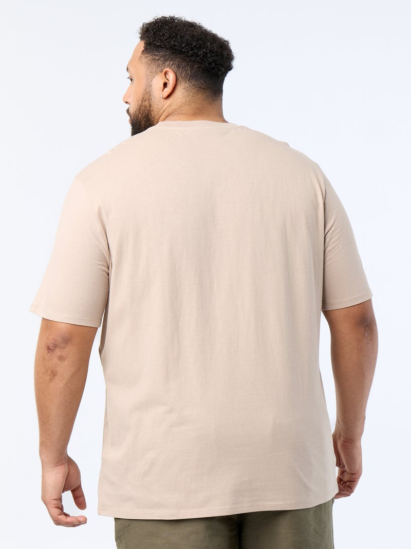 Camiseta estampada de manga corta Beige - Kiabi