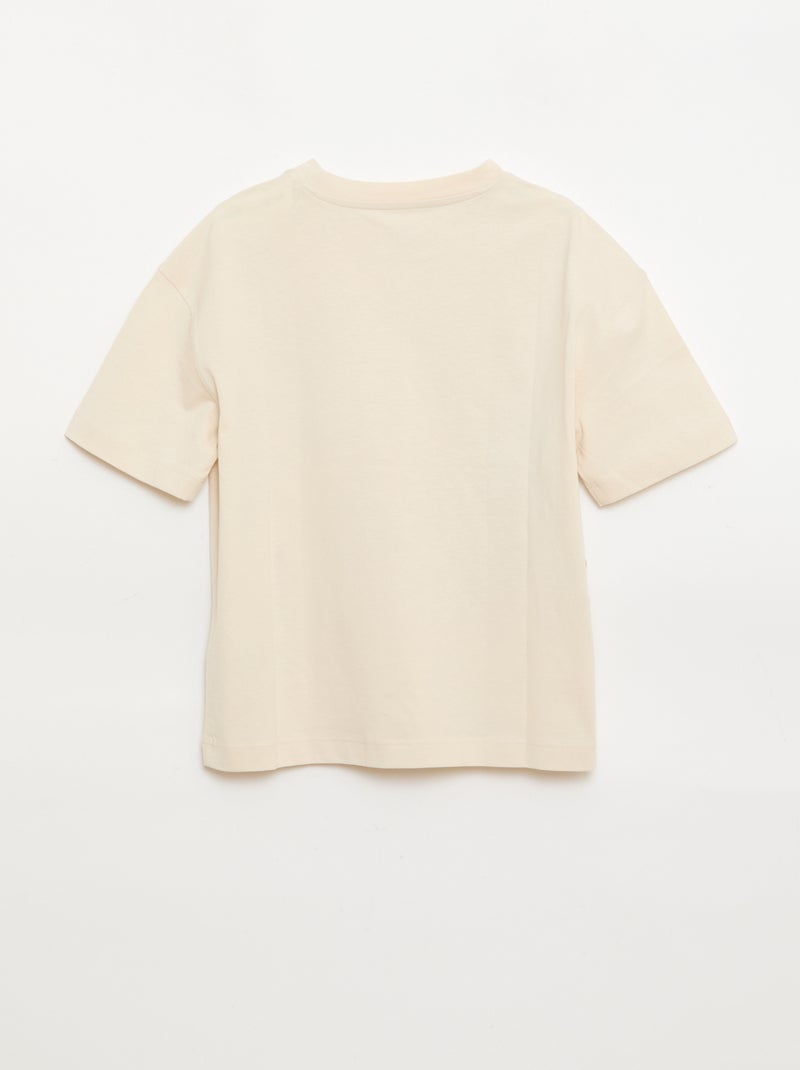 Camiseta estampada de manga corta Beige - Kiabi
