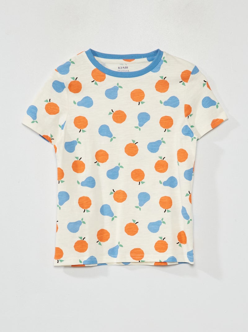 Camiseta estampada de manga corta BLANCO - Kiabi