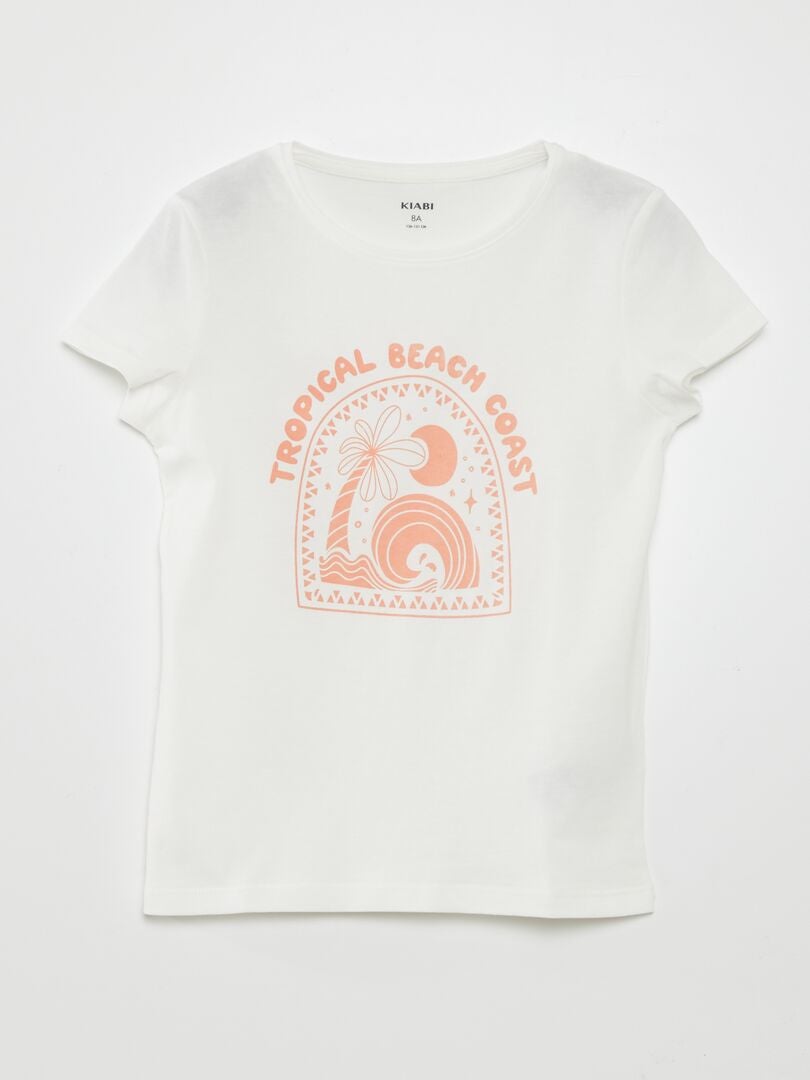 Camiseta estampada de manga corta BLANCO - Kiabi