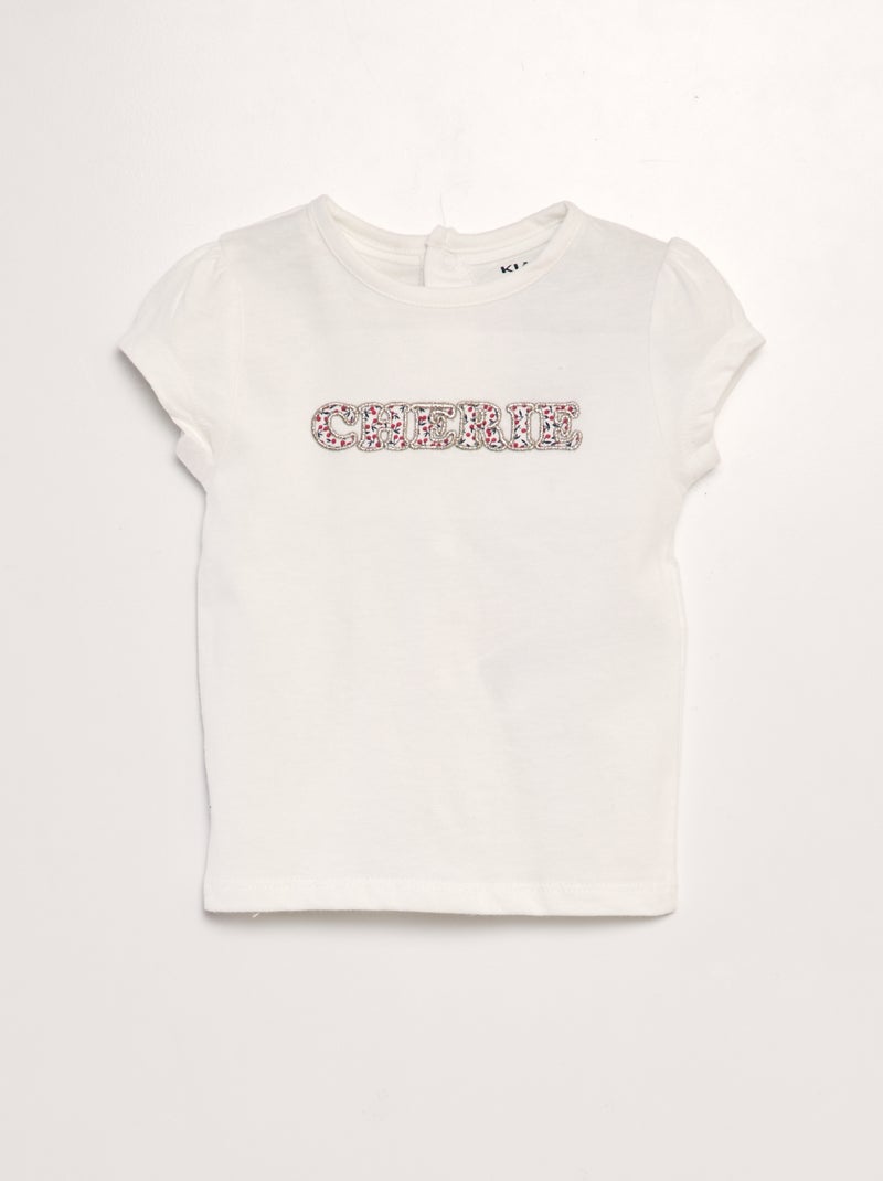 Camiseta estampada de manga corta BLANCO - Kiabi