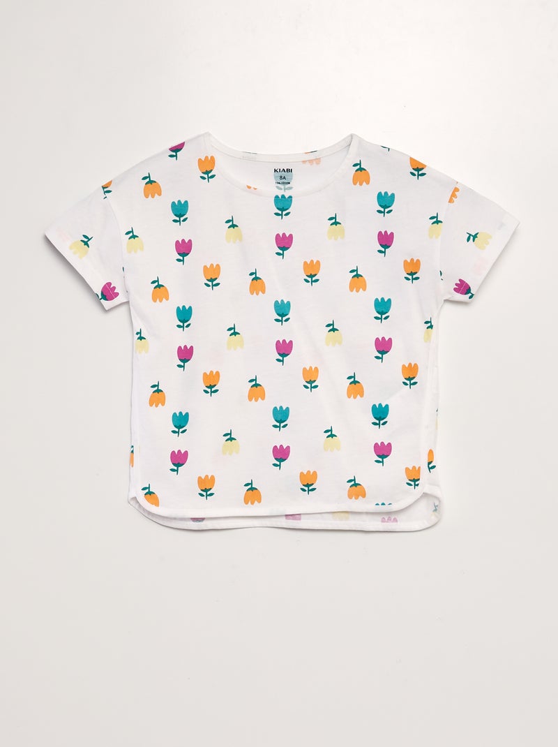 Camiseta estampada de manga corta BLANCO - Kiabi