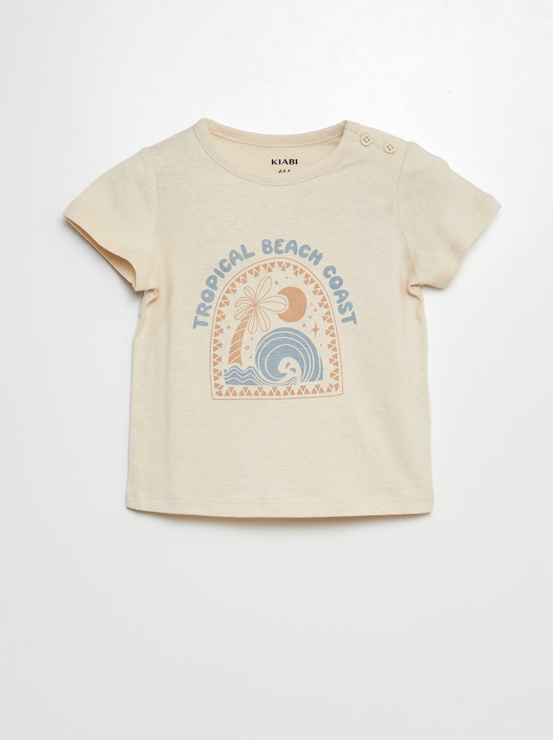 Camiseta estampada de manga corta BLANCO - Kiabi