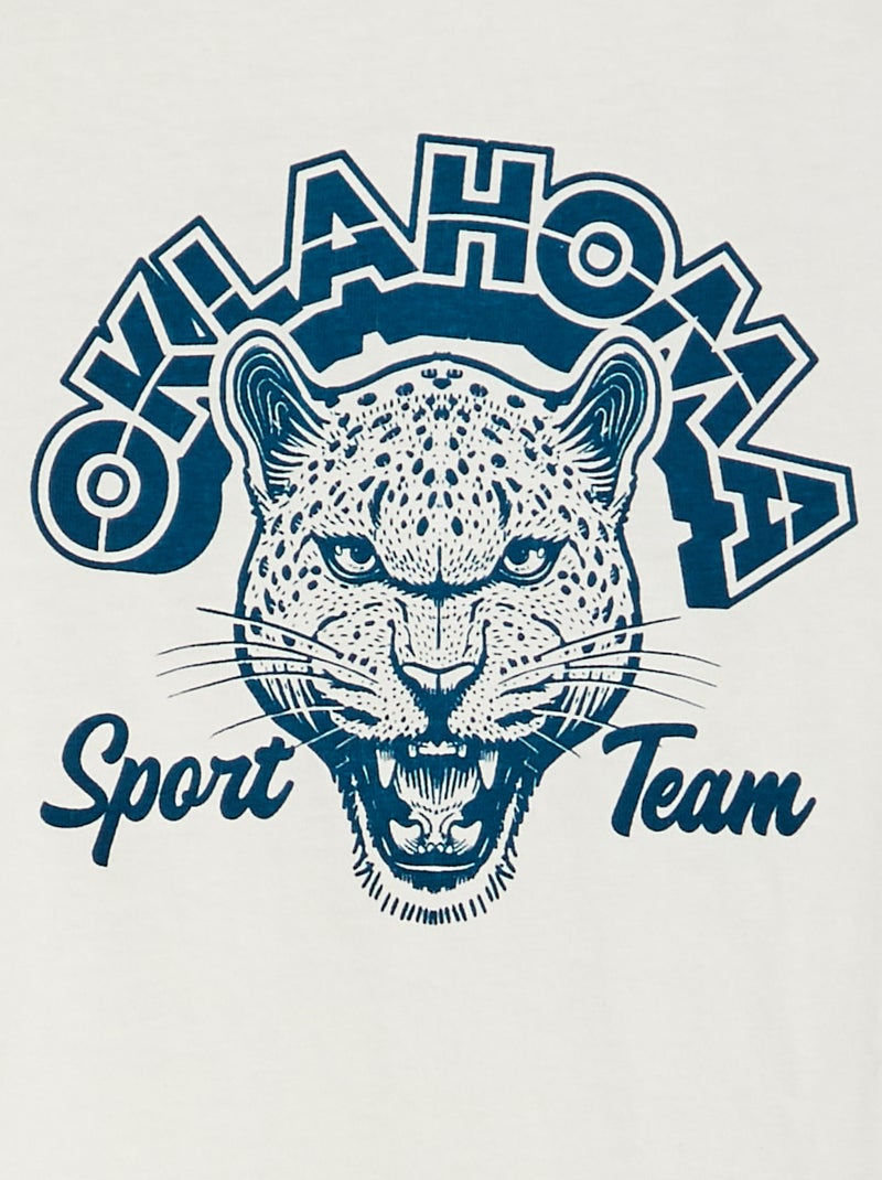 Camiseta estampada de manga corta BLANCO - Kiabi